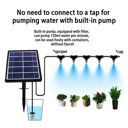 Solar Irrigation System for Garden Plant Automatic Drip Irrigation System DIY Garden Watering System Drip Hose Irrigation