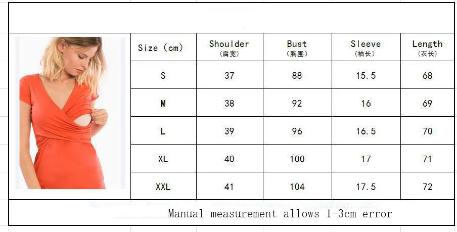 Maternity Clothes For Women Breastfeeding Clothing Short Sleeve T-Shirt Solid V-Neck Pregnant Women's Nursing Tops