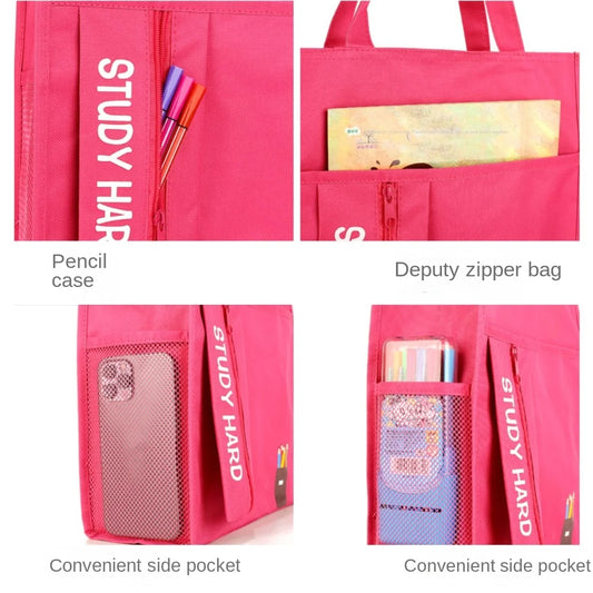 Shopping Bag Student Tutorial Bags Portable Travel Bag Children Art Bag Large Capacity Multi-functional School Information Bag
