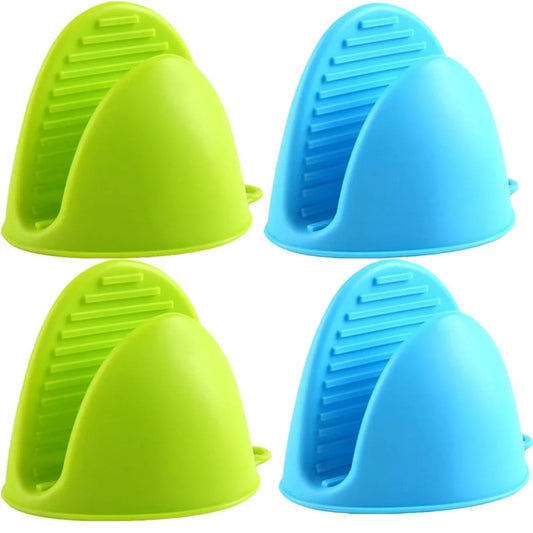 4pcs Oven Glove Thicken Silicone Pot Holder Mini Oven Mitts Heat Resistant Pinch Covers for Baking Kitchen Cooking BBQ  Grilling