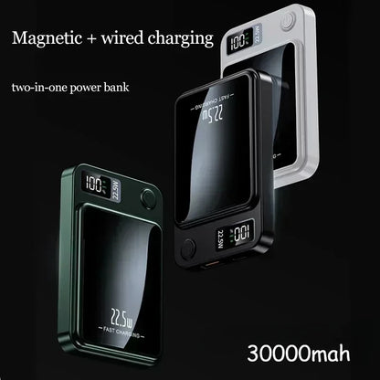 Power Bank 22.5W Magnetic Wireless Portable Chargers 30000mAh Super Fast Charging Powerbank External Battery for Iphone Xiaomi