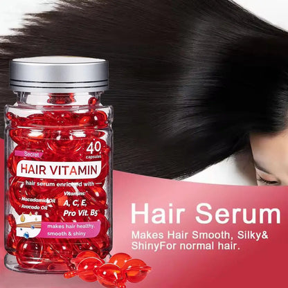 Hair Rose Essential Oil Smooth Silky Hair Vitamin Capsule Nourishing Treatment Repair Damaged Hair Serum Strengthen Hair Care