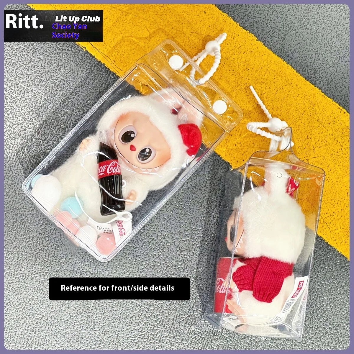 Labubu Fully Transparent Square Walking Bag Labubu Sitting Posture Protective Cover Labubu Protective Cover Display Bag Fashion