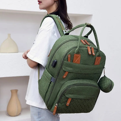 Diaper Bag Backpack Baby Essentials Travel ToteWaterproof with Multi-function Changing Station Pad Stroller Straps Big Mommy Bag