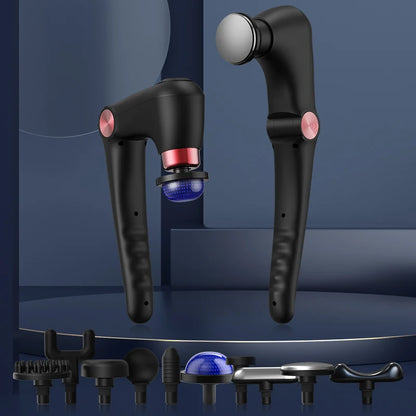 Portable Foldable Massage Gun Heat Cold Head Rotatable Design Professional Handheld Massager Whole Body Back Neck Muscle