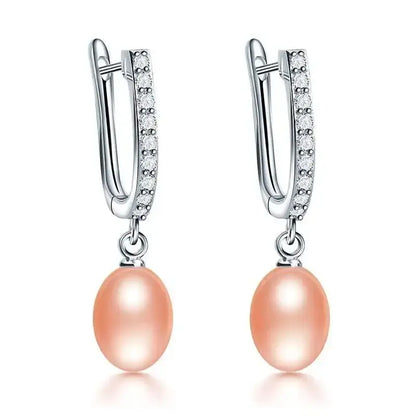 HENGSHENG 7-8mm Natural Freshwater Pearl Earrings for Women Jewelry Bohemian Drop Earrings for Wedding / Party / Daily