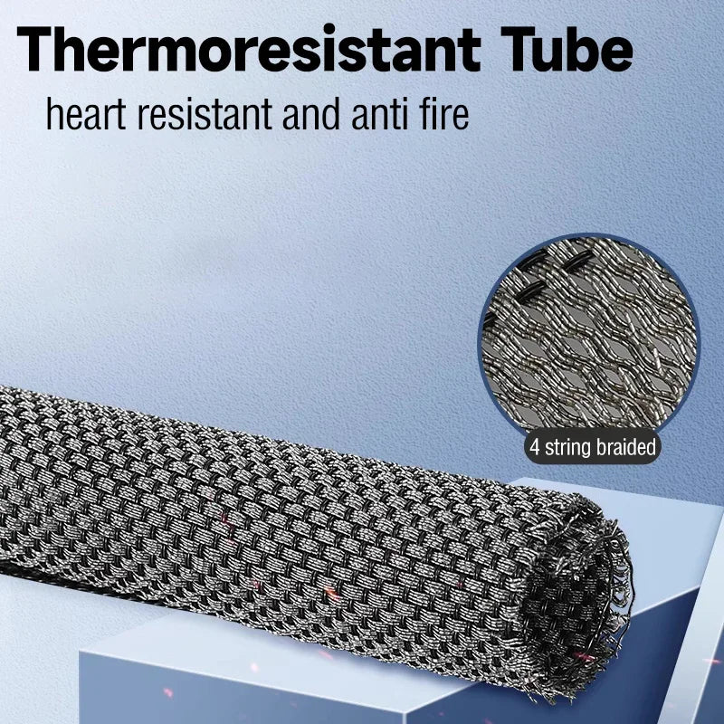 5-8mm Thermoresistant Tin Plating Cable Tube Sleeve EMI Shielded Flexible Wire Wrap Cover Line Cord Organizers Cable Management