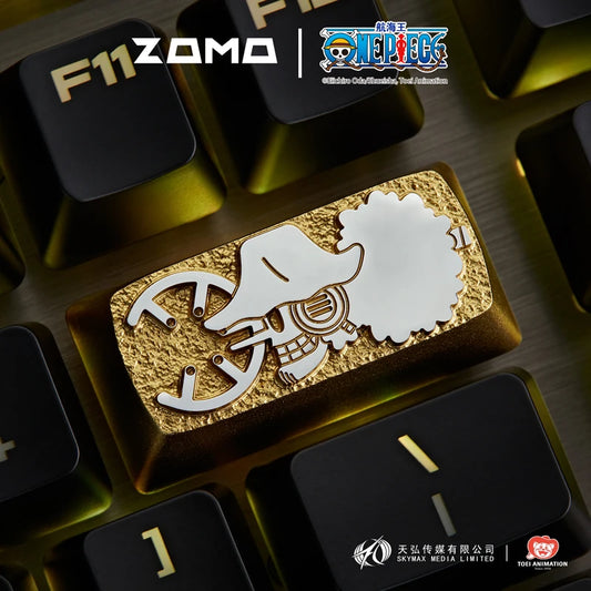 Zomoplus One Piece Metal Keycap Aluminum Artisan Keycap for Mechanical Keyboard Officially Licensed Anime Gaming Keycap