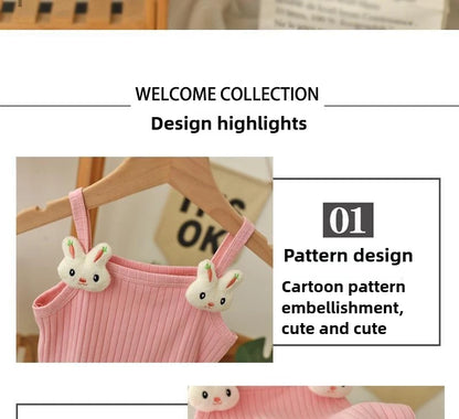 Baby Girls T-shirts  Kids Summer Sleeveless Tops Vest  Girls Cute Halter Tops Tees Children Clothing 1-7 Year Girls Top