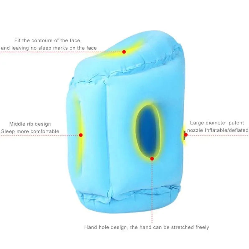 Inflatable Travel Pillow Multifunctional Neck and Head Support for Airplanes Trains Buses Office Naps Lunch Rest Sleeping