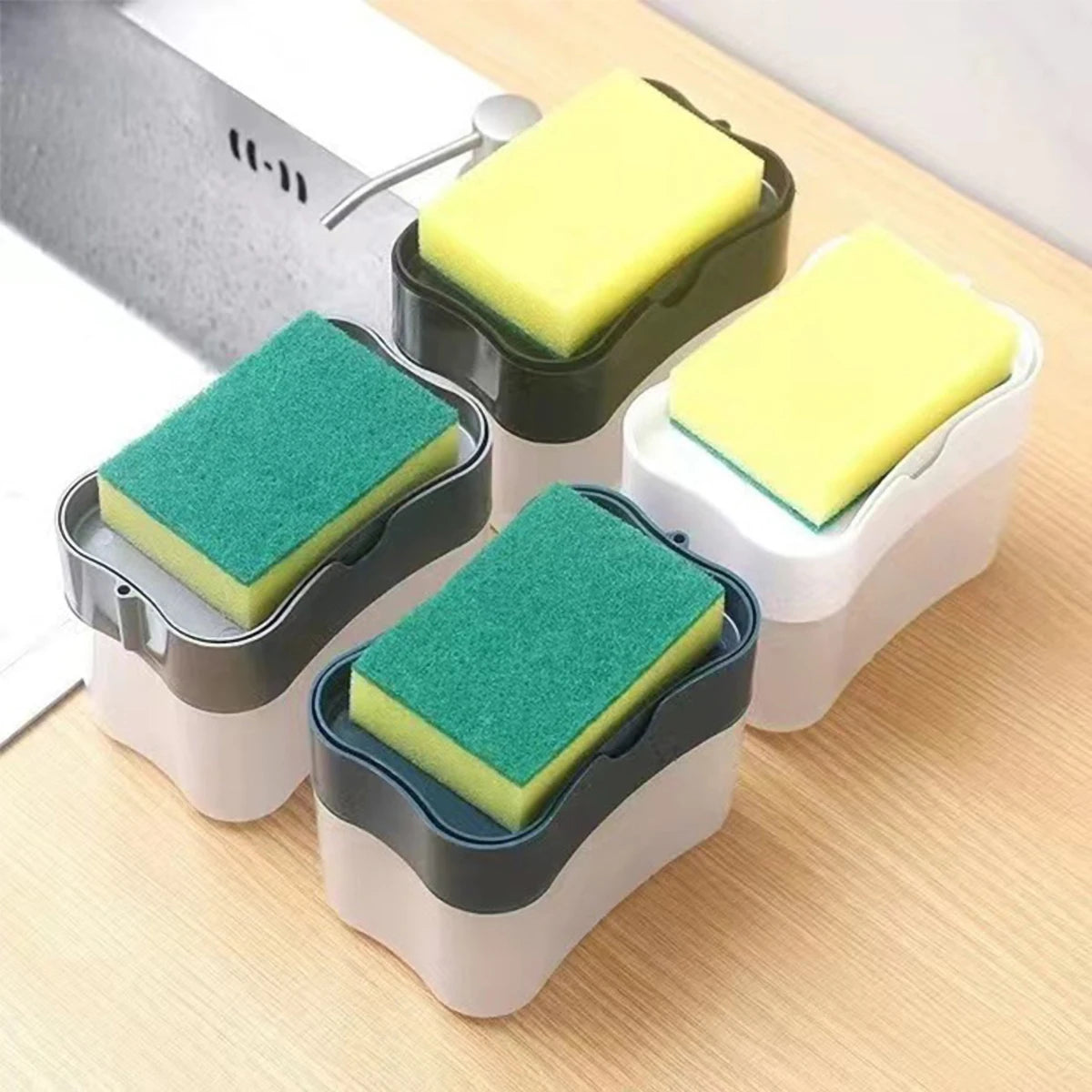 1 Dish Detergent Dispenser Kitchen Detergent Press Portable Soap Dispenser Pak Clean Cloth Dishwashing