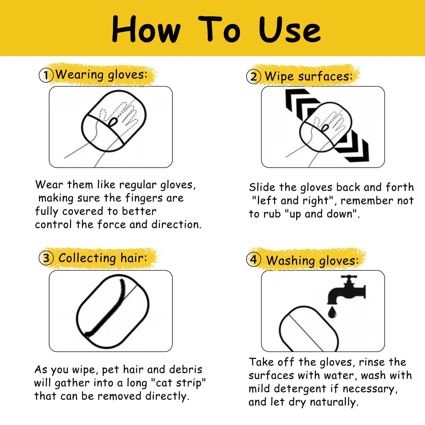 Double-Sided Pet Grooming Gloves, Cat Grooming Gloves Pet Grooming Gloves for Dogs Bathing Pet Hair Remover Gloves Versatile Pet