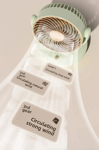 Desktop Rechargeable Fan Small Portable Air Conditioning Appliances Auto Rotation Ventilador 3-speed Wind Silent for Home Office
