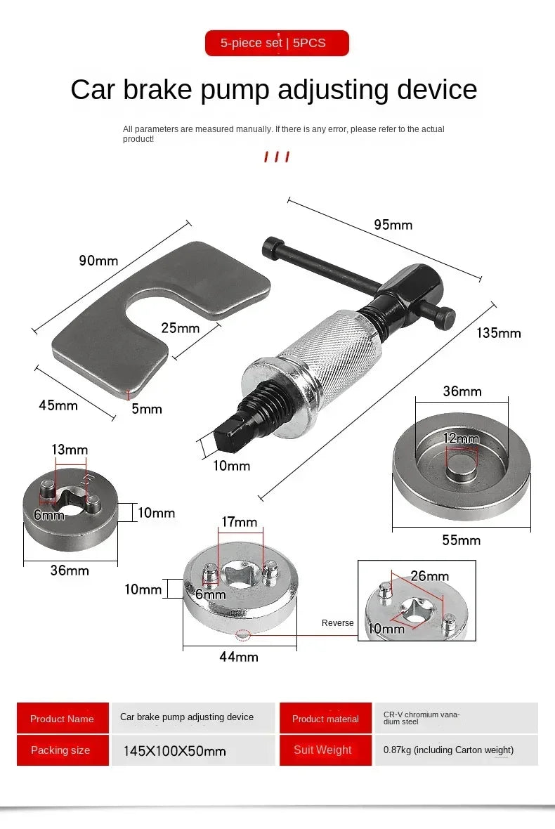 3/5 Pieces Car Disc Brake Pad Caliper Disc Wheel Cylinder Adjustment Set Replacement Brake Pad Disassembly Brake Separator Parts