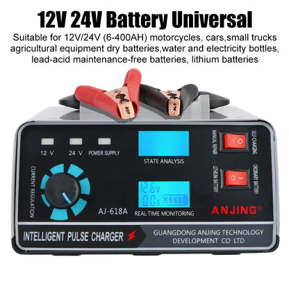 Digital LCD Display Automatic Battery-chargers For Car Truck Boat Motorcycle Five-Stage Power Puls Repair Chargers