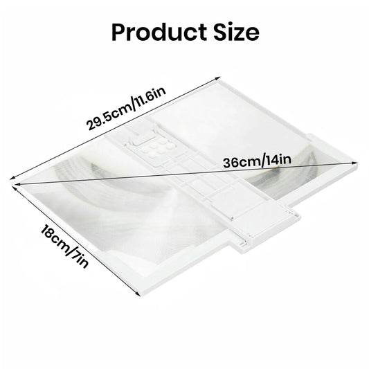 14" Screen Magnifier for Cell Phone -3D Magnifying Projector Screen Enlarger Expander for Movies, and Videos Compatible