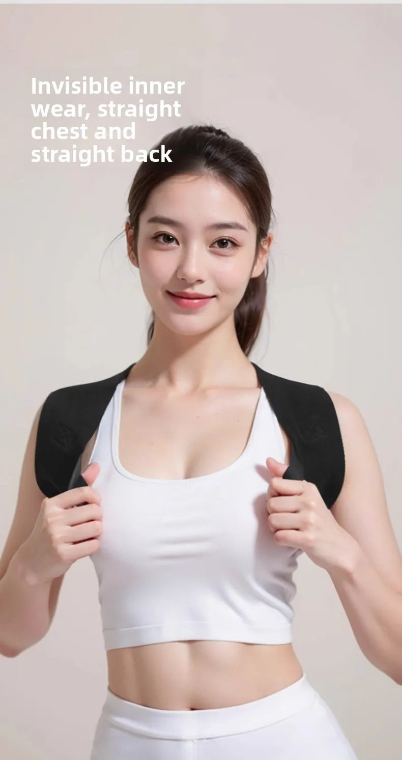 Posture Corrector for Adults - Adjustable Back Brace To Straighten Spine Improve Shoulder Alignment Kyphosis Correction