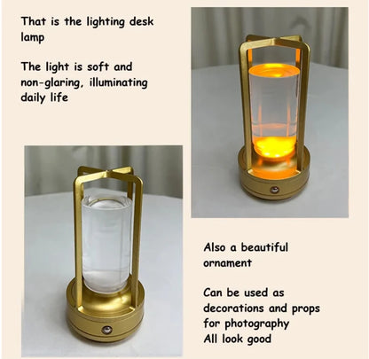 LED crystal table lamp Plastic Rechargeable touch night lamp Bedroom Bedside table lamp Restaurant decorative lamp
