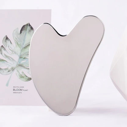 Stainless Steel Facial GuaSha Scraping Face Care Lifting Massage Tools Anti Wrinkle Skin Tighten Cooling Cellulite Massager Tool