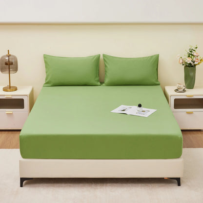 Waterproof Fitted Bed Sheet Comfortable Mattress Protector with Elastic Rubber Band Washable and Easy Care