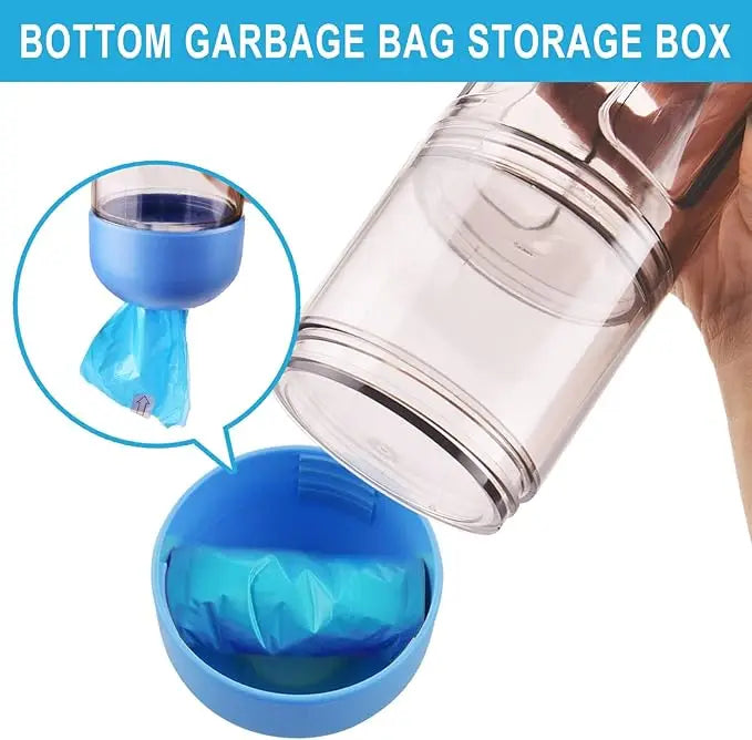 Collapsible Portable Dog Travel Water Bottle Bowl Dispenser with Food Container Waste Bag for Dogs Walking Traveling