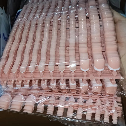 120pcs Square ToeNail Tips - Short French Tip Press On Toenails Pink Soft Gel Toe Nail Tips Full Cover Fake Toe Nail Extensions