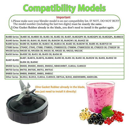 7 Fins Blender Blade For Ninja BN401 BN751 BN801 BL450-30 BL480-30, For Ninja Blender Replacement Parts