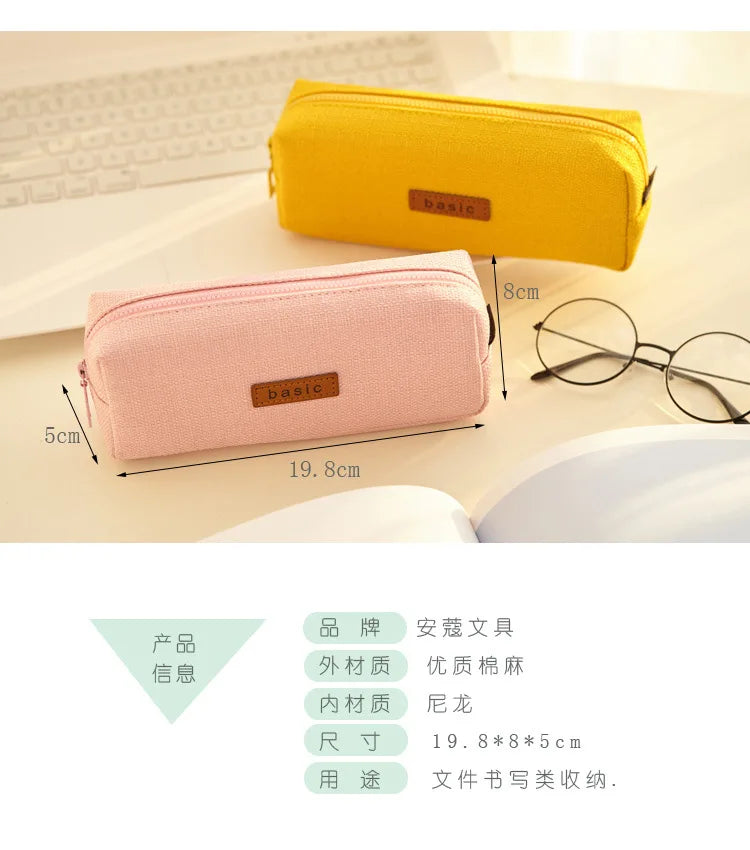 Pencil Case School Supplies Large Capacity Pencil Pouch Estuches Basic Pen Case Trousse Scolaire Kawaii Stationery Pencilcase