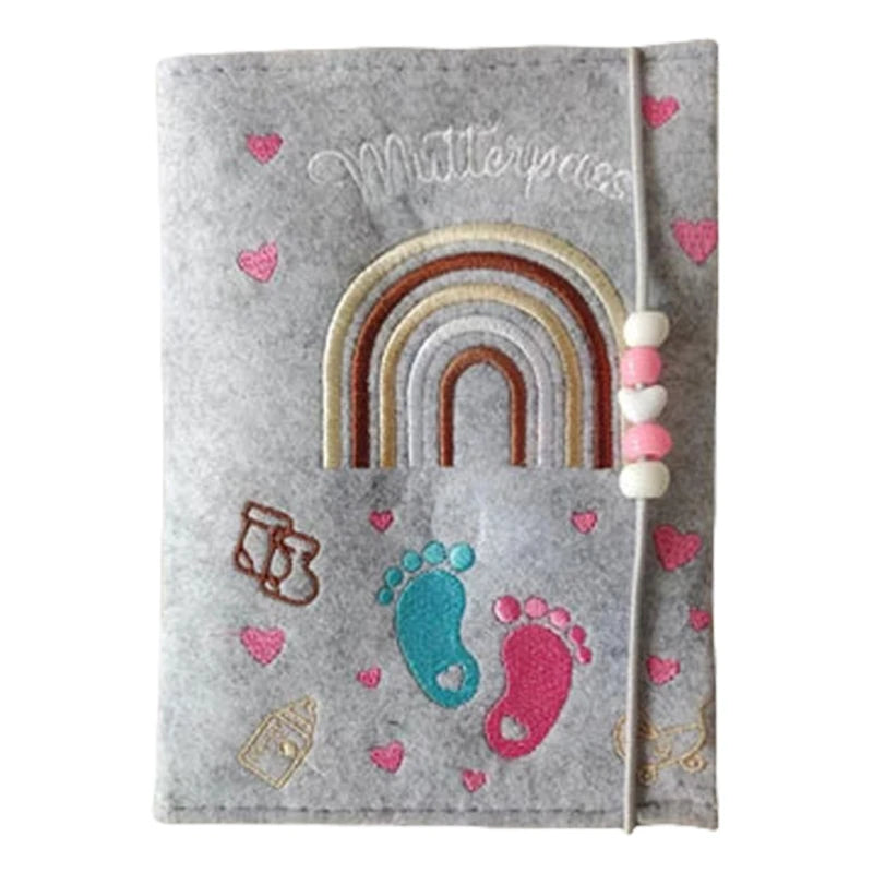Maternity Log Protective Cover Handmade Felt German Passport Cover for Storing Hospital Vaccination Certificate Insurance Card