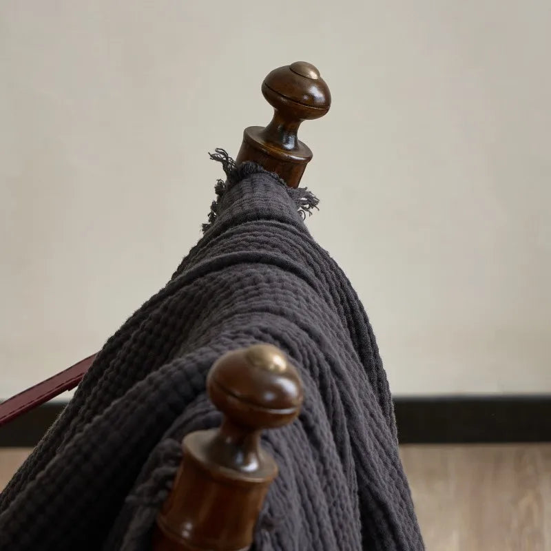 Maillard Cotton Blankets Four Layers Of Gauze Sofa Cover Blanket With Tassel AB Side Office Nap Decorative Bed Muslin Blanket