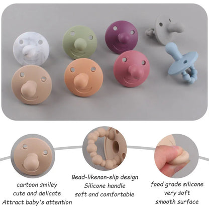 Baby Silicone Pacifier Newborn Infant Chewing Supplies Nipple Dummy Soft Teether Toy Food Grade Silicone Nursing Accessories