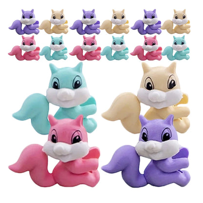 50pcs Squirrel Eraser Cute Mini Cartoon Animal Student Fun Bulk School Supplies Tiny Rubber Stationery Gifts Kids