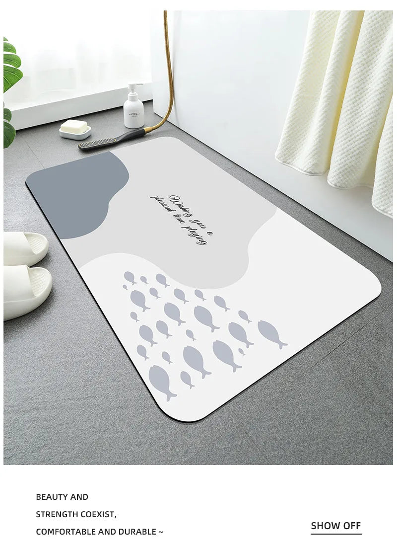 Bathroom Mat, Toilet Floor Mat, Absorbent Floor Mat, Washbasin Floor Mat, Washable Cuttable Floor Mat, Entry Door Mat, Bathtub F