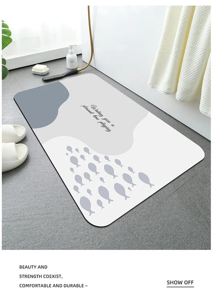Bathroom Mat, Toilet Floor Mat, Absorbent Floor Mat, Washbasin Floor Mat, Washable Cuttable Floor Mat, Entry Door Mat, Bathtub F