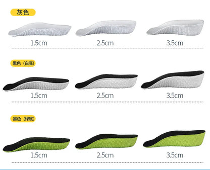 1 Pair Breathable Half Insole Heighten Heel Insert Sport Shoes Pad Cushion Unisex Height Increase Insoles Shoe Insoles 1.5-3.5cm