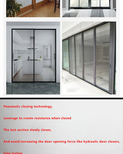 Sliding Door Buffer Automatic Door Closer Aluminum Alloy Wooden Door Screen Window Door Pneumatic Household Door Closer 80kg