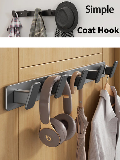 Coat Hook Wall Rack Hanger - Black Coat Rack with 5 Hooks Wall Hooks for Hanging  Hat Key Bag Towel Wall Mount Coat Rack