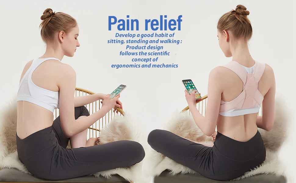 Posture Corrector for Women and Men Adjustable Upper Back Brace Shoulder Lumbar Support Belt Corset Posture Correction