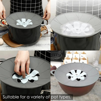 Silicone pattern anti-spill lid, silicone fresh-keeping lid, rotatable lid, kitchen gadgets
