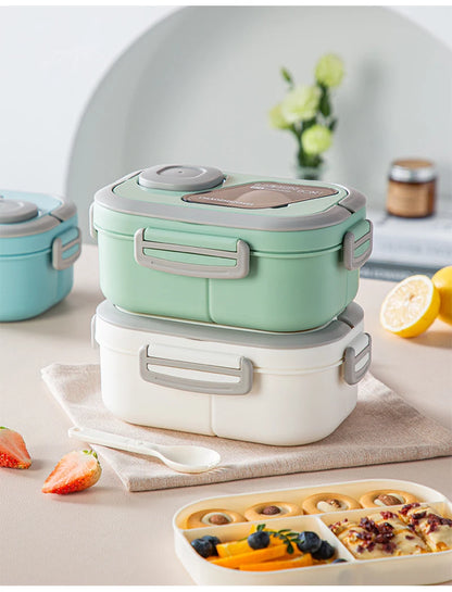 Portable Lunch Box Compartment Wheat Straw Bento Carrying Handle Box Reusable Tableware Containers Meal Snack Food Containers