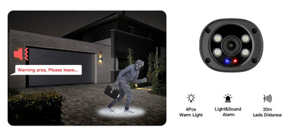 XMeye 6MP 8MP 3.6mm Security POE Audio Red&Blue Warning Lights Onvif Video Surveillance Security