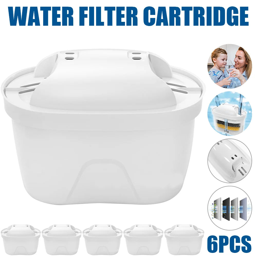 6pc Water Filter Cartridge Household Kitchen Water Purification Filter Water Limescale Activate Carbon Water Filter