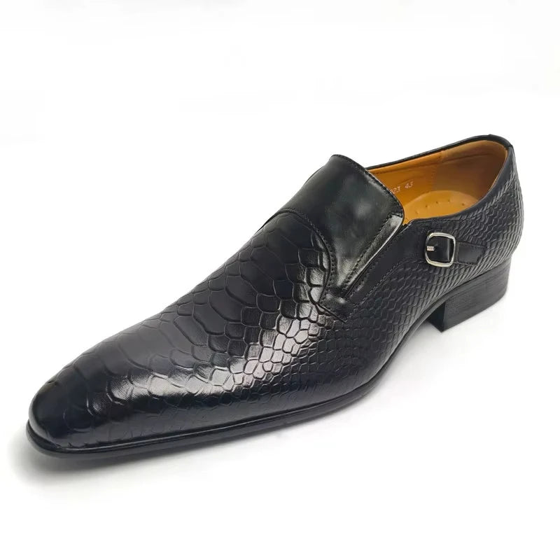 Fashions slip-on loafers buckle leather Shoe daily casual shoes men's Business Formal Office Shoes original designer British