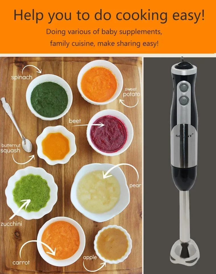 Houselin Immersion Blender Handheld Hand Blender 700W, Blender with Chopper for Baby Food and Smoothies