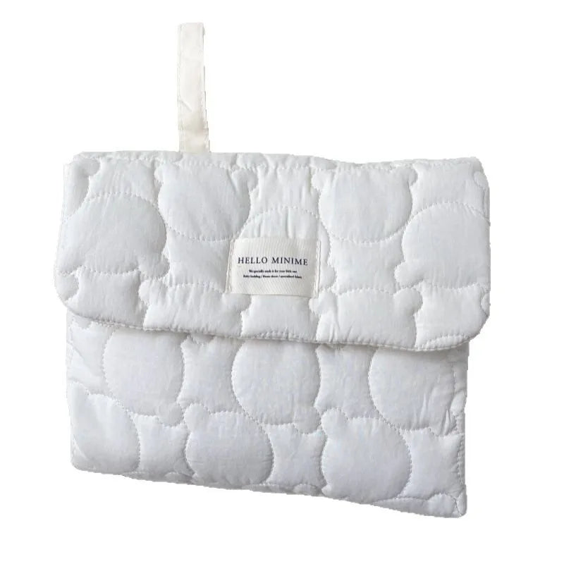 Portable Infant Baby Changing Pad Beige Color Cartoon Bear Newborn Dipaer Changing Pad Cover Outdoor Fold Baby Changing Mat