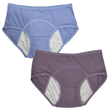 2pcs Woman Menstrual Panties Women's menstrual underwear leak proof and mid waist size M-8XL menstrual Female hygiene pants