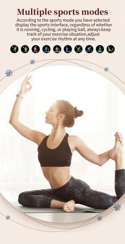 Ladies Smart Watch AK62 Women Bluetooth Call Custom Dial Steel Wristwatch Smartband Fitness Sports Tracker Smartwatches