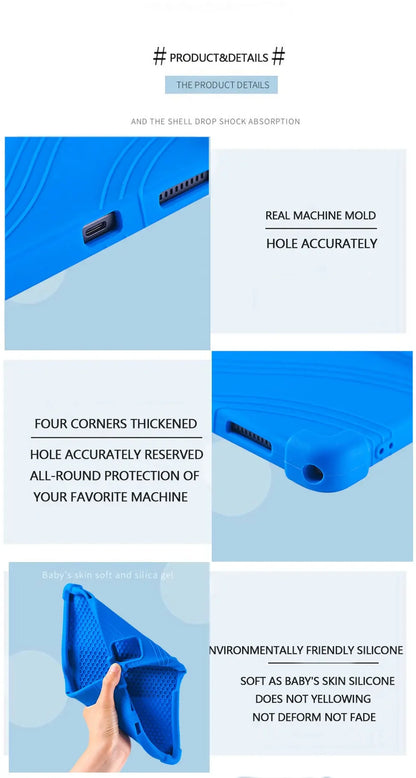 For CHUWI Hi10 XPro 2023 10.1" Tablet Shockproof Cover Tablet Kids Soft Android 13 Tablet Silicon Stand Protective Shell