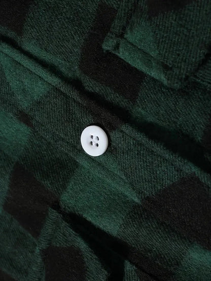 Spring and Autumn Fashion Cotton Long Sleeve Men's Shirt New Brushed Red Plaid Business Leisure Fit Flannel No iron