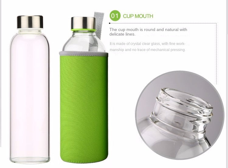 550ml Travel bottle Car Shatterproof hand Portable Glass Water Bottle new arrival Worldwide Store